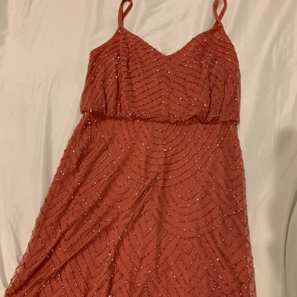 Adrianna Papell Size 12 Sequin Blouson Dress